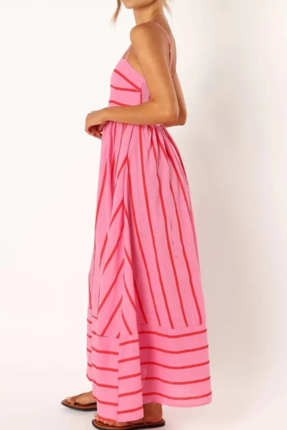 Striped Square Neck Cami Dress OutfitFlow