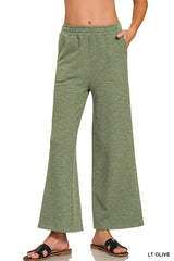 Zenana Cotton Slub Wide Leg Pants OutfitFlow