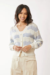 Davi & Dani Button Up Front V Neckline Cardigan Sweater OutfitFlow