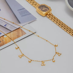 18K Gold-Plated Zircon Cherry Necklace OutfitFlow