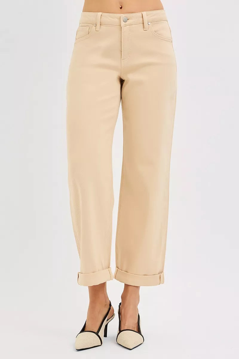 RISEN Tummy Control Mid Rise Ankle Barrel Relaxed Baggy OutfitFlow
