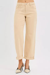 RISEN Tummy Control Mid Rise Ankle Barrel Relaxed Baggy OutfitFlow