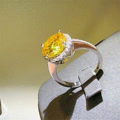 3 Carat Moissanite Zircon 925 Sterling Silver Ring OutfitFlow