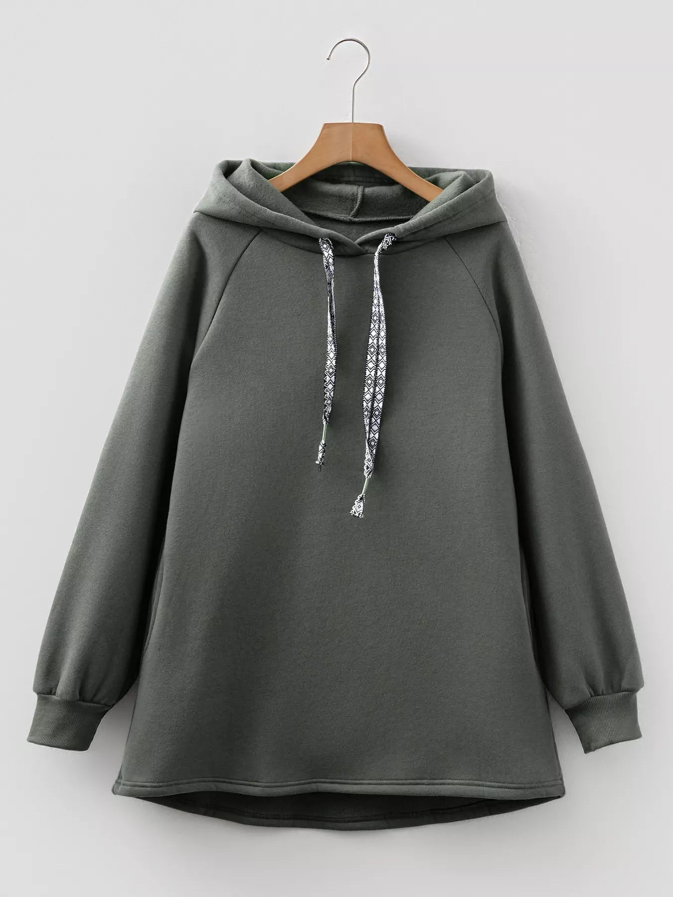 Drawstring Raglan Sleeve Hoodie OutfitFlow