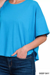 Zenana Cotton Round Neck Short Sleeve T-Shirt OutfitFlow