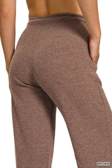 Zenana Ribbed Drawstring Lounge Pants OutfitFlow