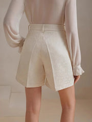 High-Waist Textured Shorts OutfitFlow
