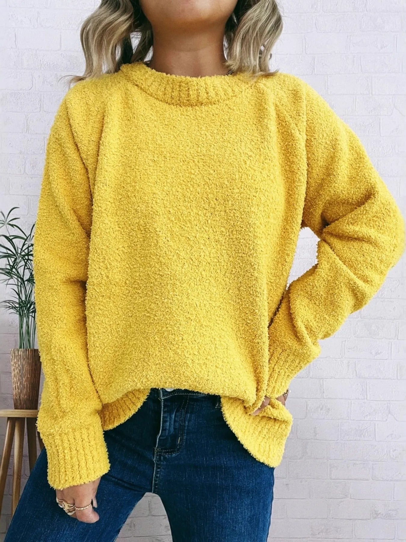 Round Neck Raglan Sleeve Sweater OutfitFlow