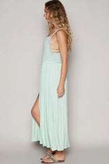 POL Frill Slit Square Neck Cami Dress OutfitFlow