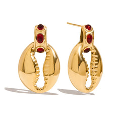 18K Gold-Plated Stainless Steel Shell Shape Earrings OutfitFlow