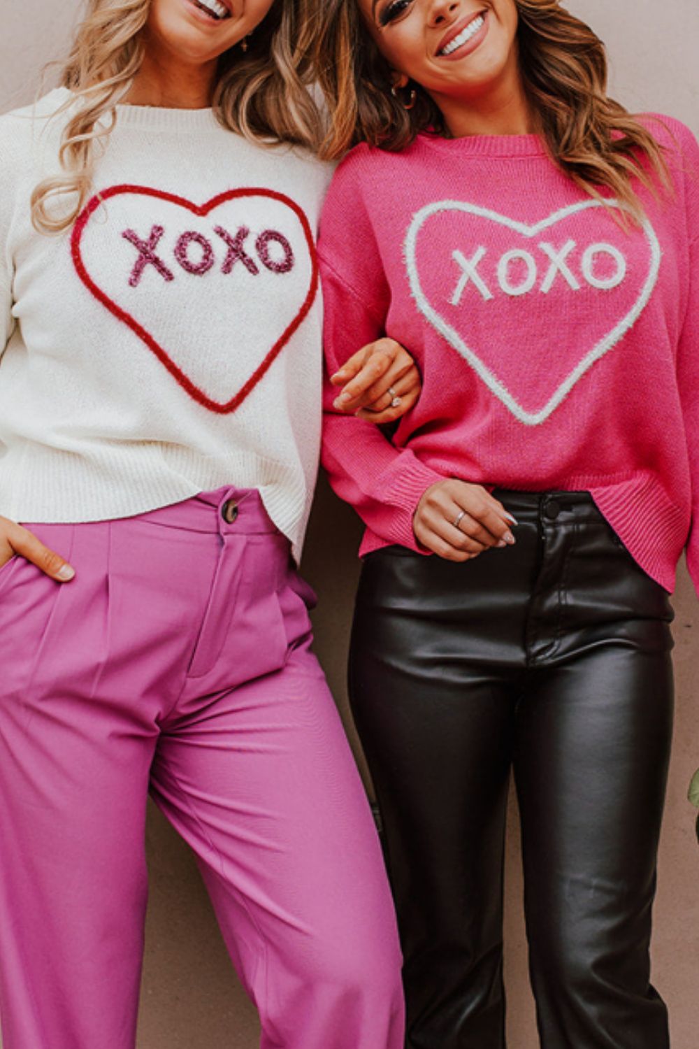 Outfit Flow - XOXO Round Neck Drop Shoulder Sweater