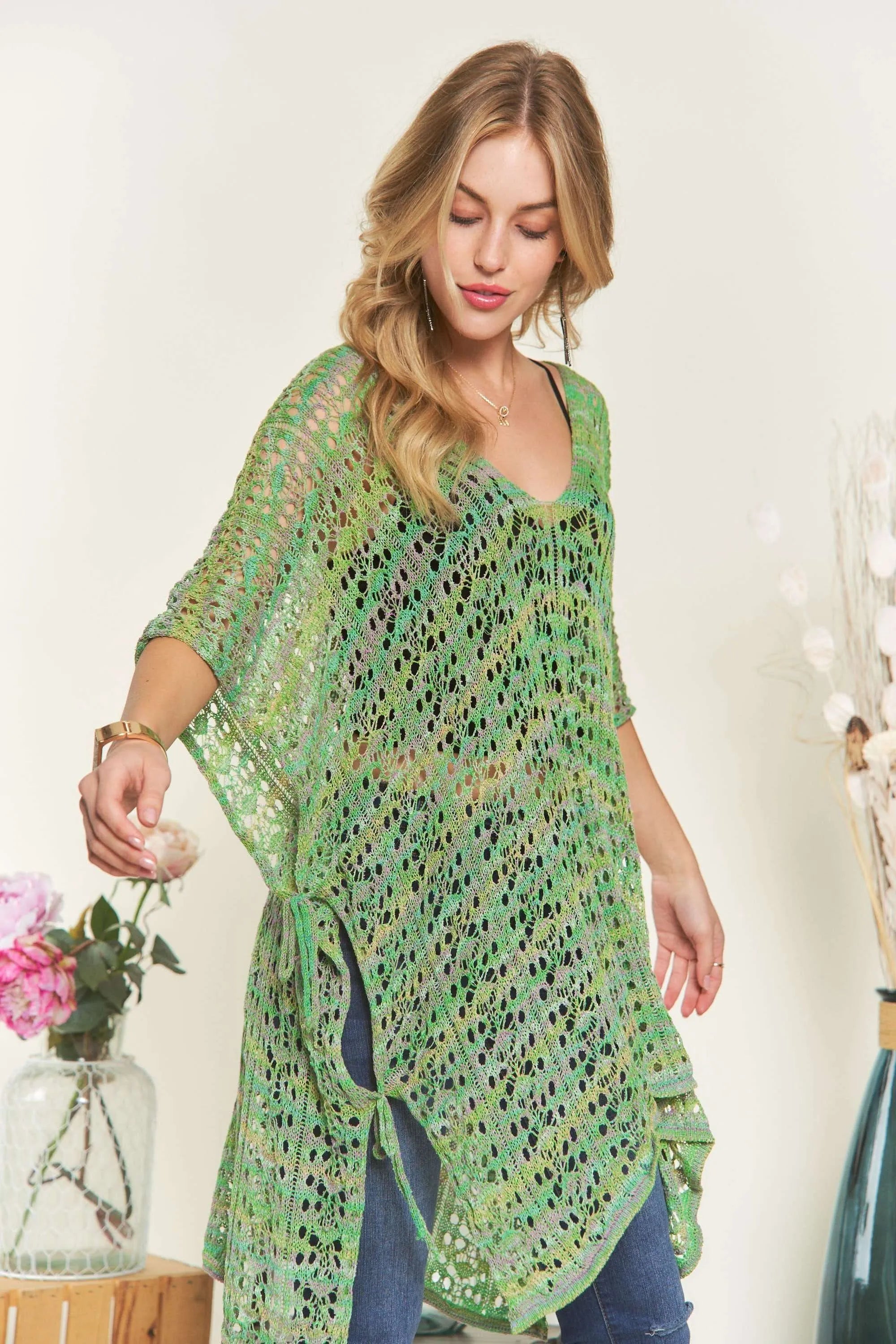 ADORA Crochet Cover Up Tunic Top OutfitFlow