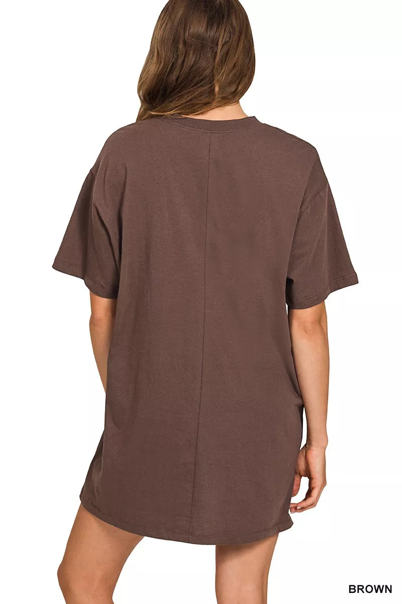 Zenana Short Sleeve Mini Tee Dress OutfitFlow
