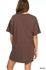 Zenana Short Sleeve Mini Tee Dress OutfitFlow