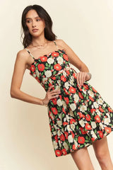 Davi & Dani Floral Scalloped Cutout Back Mini Dress OutfitFlow