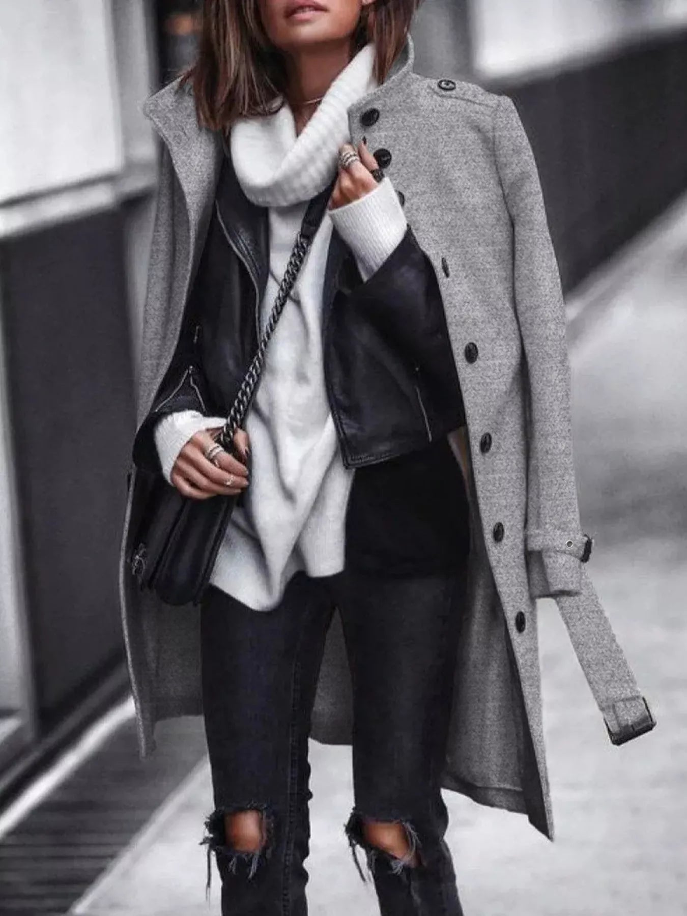 Button-Down Longline Coat with Belt OutfitFlow