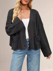 Cable Knit Button-Down Cardigan OutfitFlow