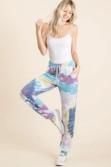 BiBi Tie Dye French Terry Casual Pants OutfitFlow