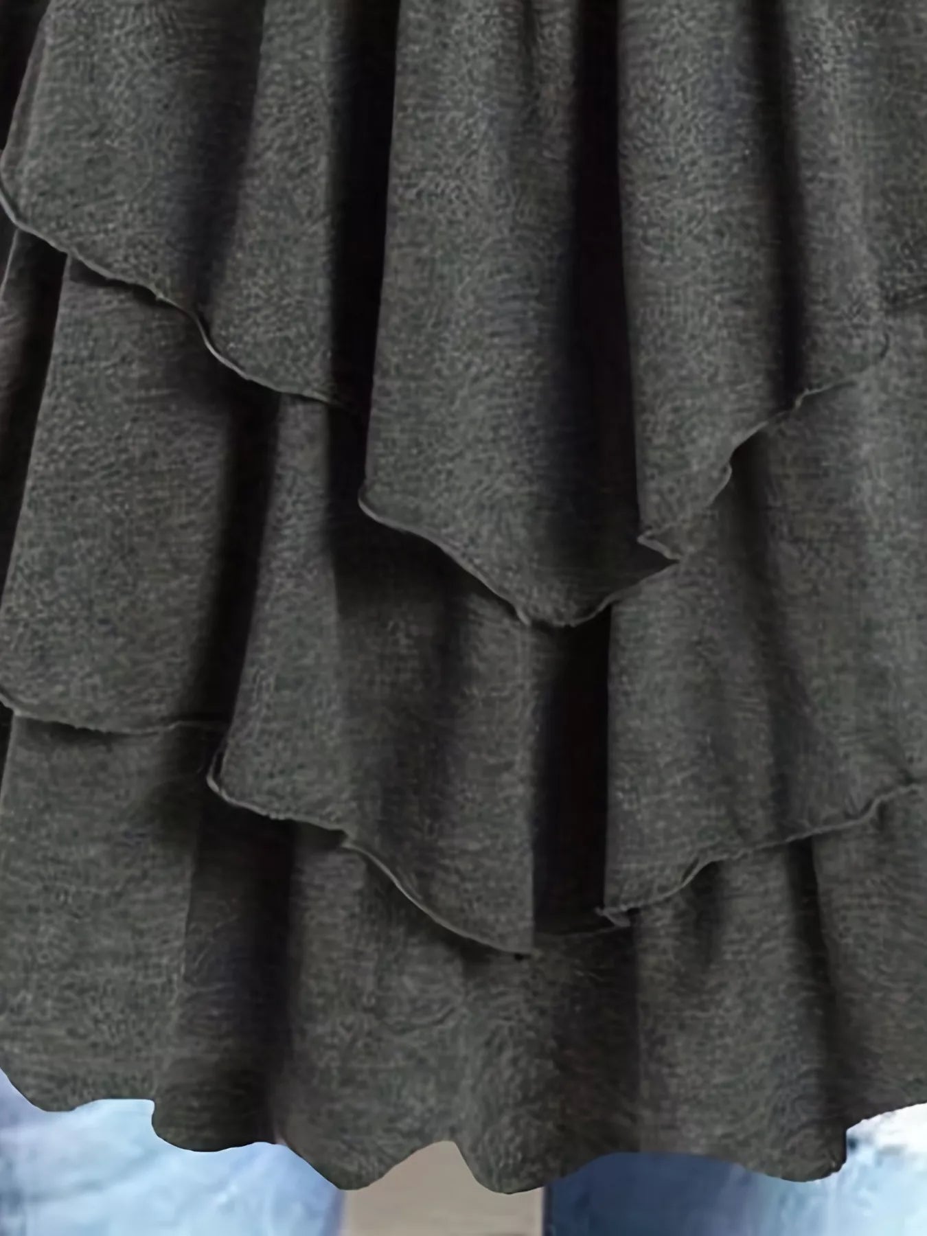 Plus Size Heart Buckle Ruffle Layered Blouse Trendsi