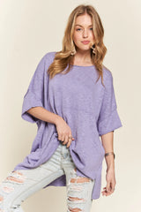 ADORA Drop Shoulder Loose Fit Knit Tunic Top OutfitFlow