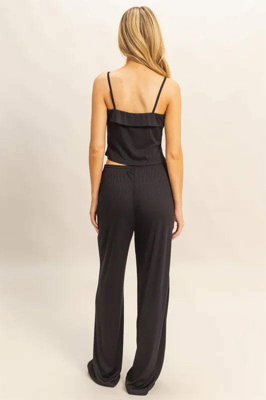 HYFVE Rib Knit Cami Top and Pants Set OutfitFlow