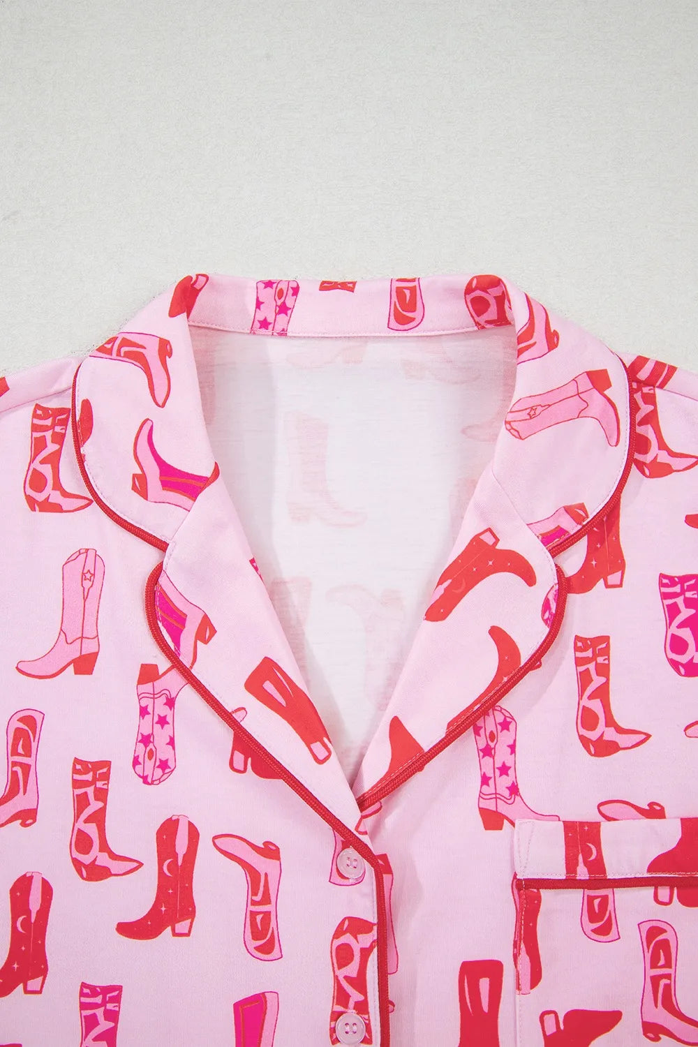 Cowgirl Boots Printed Shirt and Shorts Set OutfitFlow