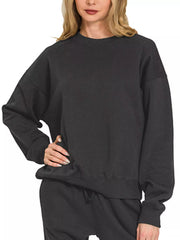 Zenana Fleece Long Sleeve Pullover & Jogger Set OutfitFlow