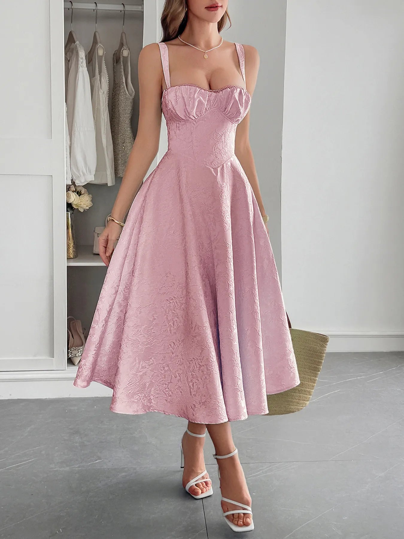 Lace-Up Sleeveless Midi Dress OutfitFlow