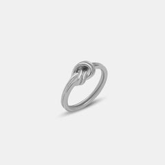 Titanium Steel Knot Ring Silver OutfitFlow