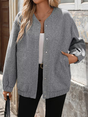 Snap Down Dropped Shoulder Jacket Trendsi