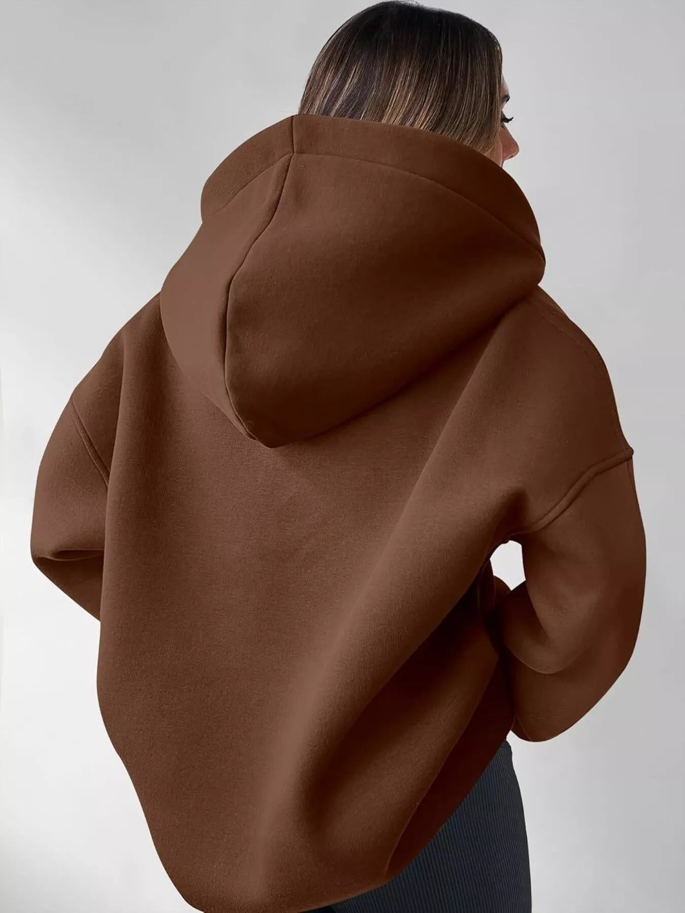 Dropped Shoulder Long Sleeve Sweatshirt OutfitFlow