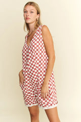 Jade By Jane Plus Size Plaid Print Shorts Romper OutfitFlow