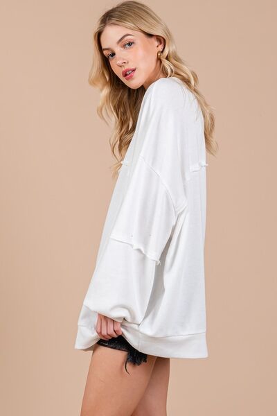 Ces Femme Exposed Seam Long Sleeve Sweatshirt OutfitFlow