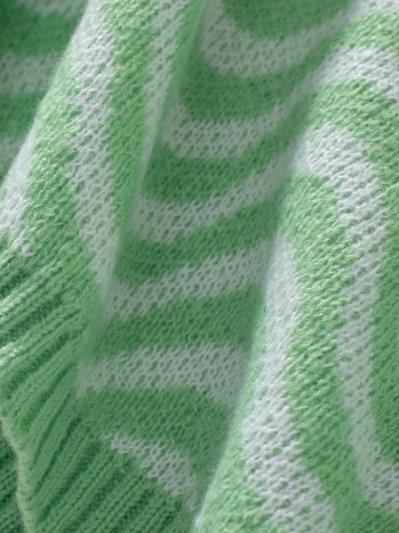 Wavy Striped Round Neck Sweater Trendsi