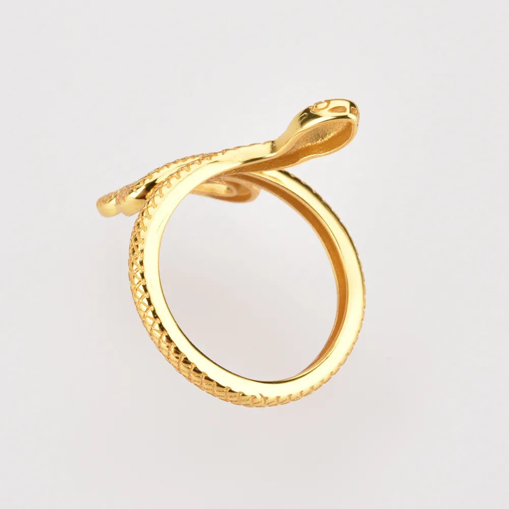 925 Sterling Silver Snake Shape Ring OutfitFlow