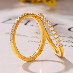 Titanium Steel Inlaid Zircon Ring OutfitFlow