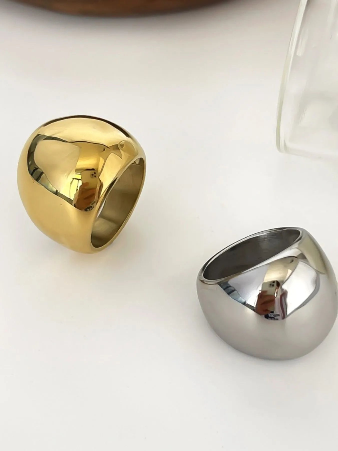 2-Piece Stainless Steel Bubble Shape Ring OutfitFlow