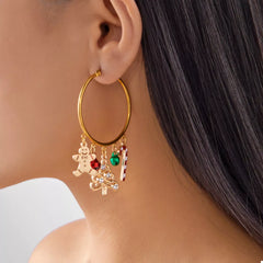 Christmas Theme Hoop Earrings OutfitFlow