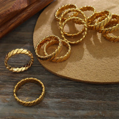 Titanium Steel Gold-Plated Ring OutfitFlow