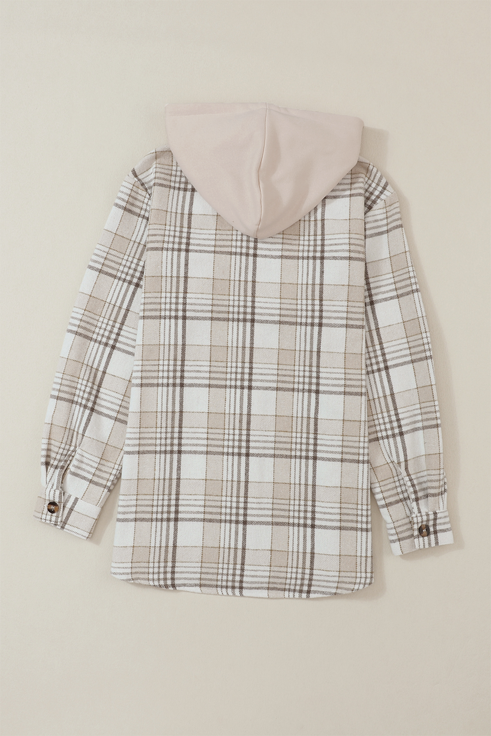 Outfit Flow - Plaid Removable Hood Button Up Jacket