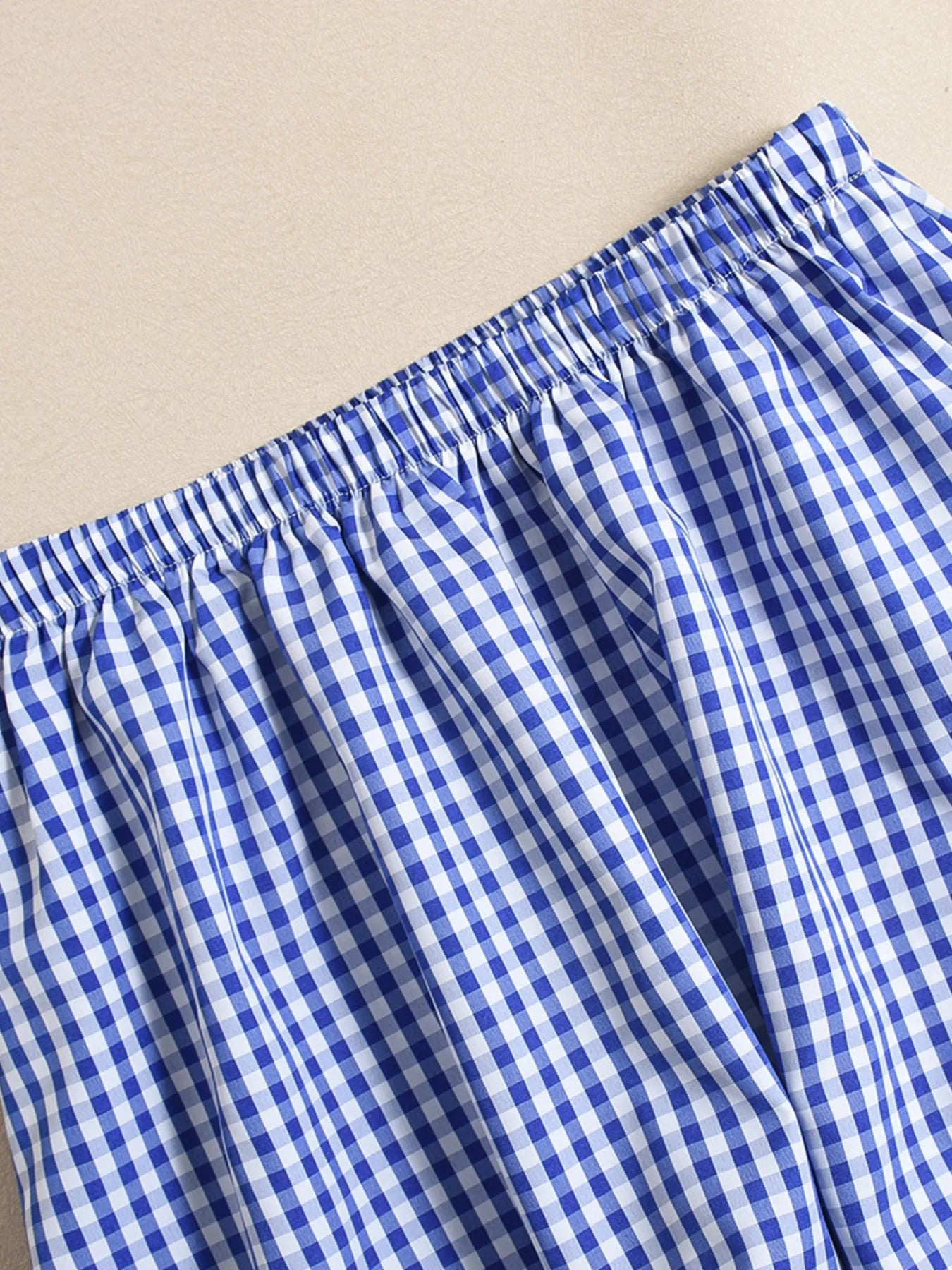 Plaid Tie Front Cami and Skirt Set OutfitFlow
