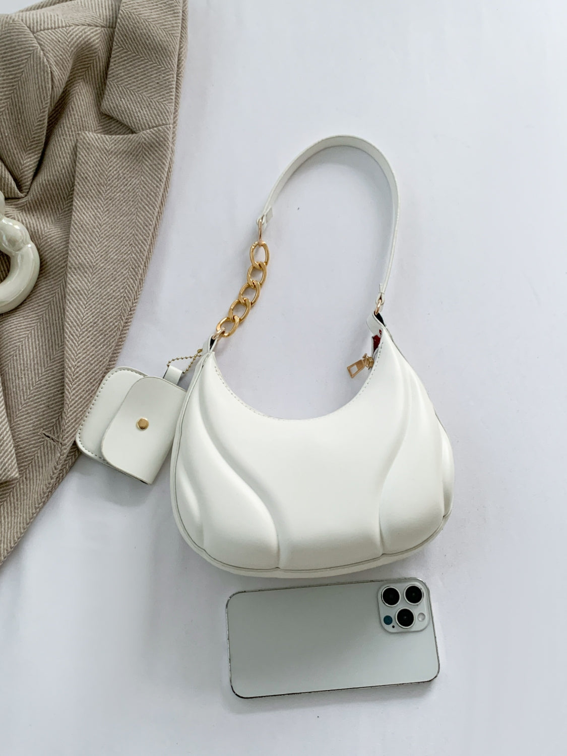 Outfit Flow - PU Leather Shoulder Bag with EarPods Bag