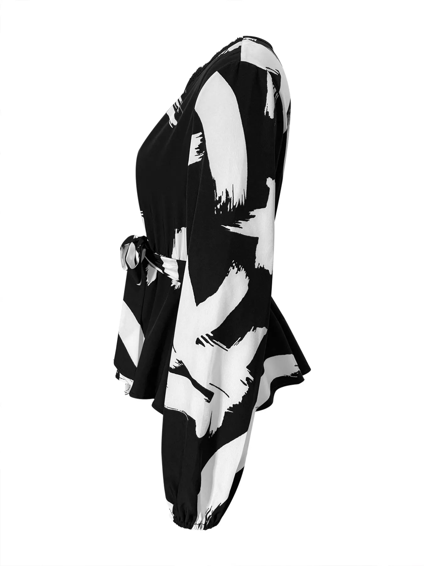Tie Waist Long Sleeve Blouse OutfitFlow
