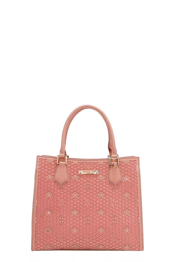 Nicole Lee USA Structured Tote Bag PINK One Size OutfitFlow