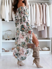 Floral Off-Shoulder Top and Skirt Two-Piece Set OutfitFlow