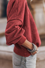 Outfit Flow - Mock Neck Dropped Shoulder Sweatshirt