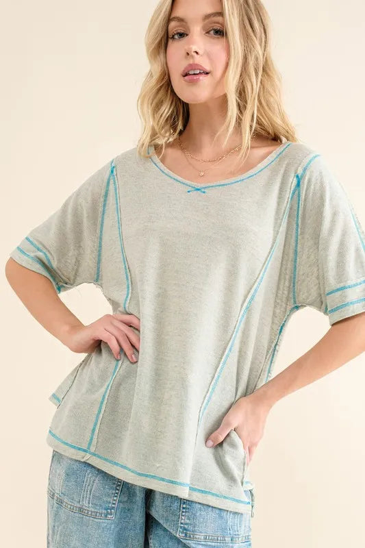 And The Why Reversed Stitch Basic T Shirt OutfitFlow