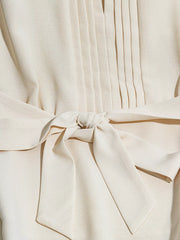 Sleeveless Pleated Blouse with Belt OutfitFlow
