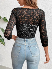 Open Front Lace Cardigan OutfitFlow