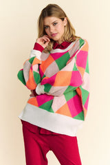 Outfit Flow - Davi & Dani Exposed Seam Color Block Dropped Shoulder Sweater